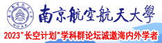 骚屌操南京航空航天大学2023“长空计划”学科群论坛诚邀海内外学者
